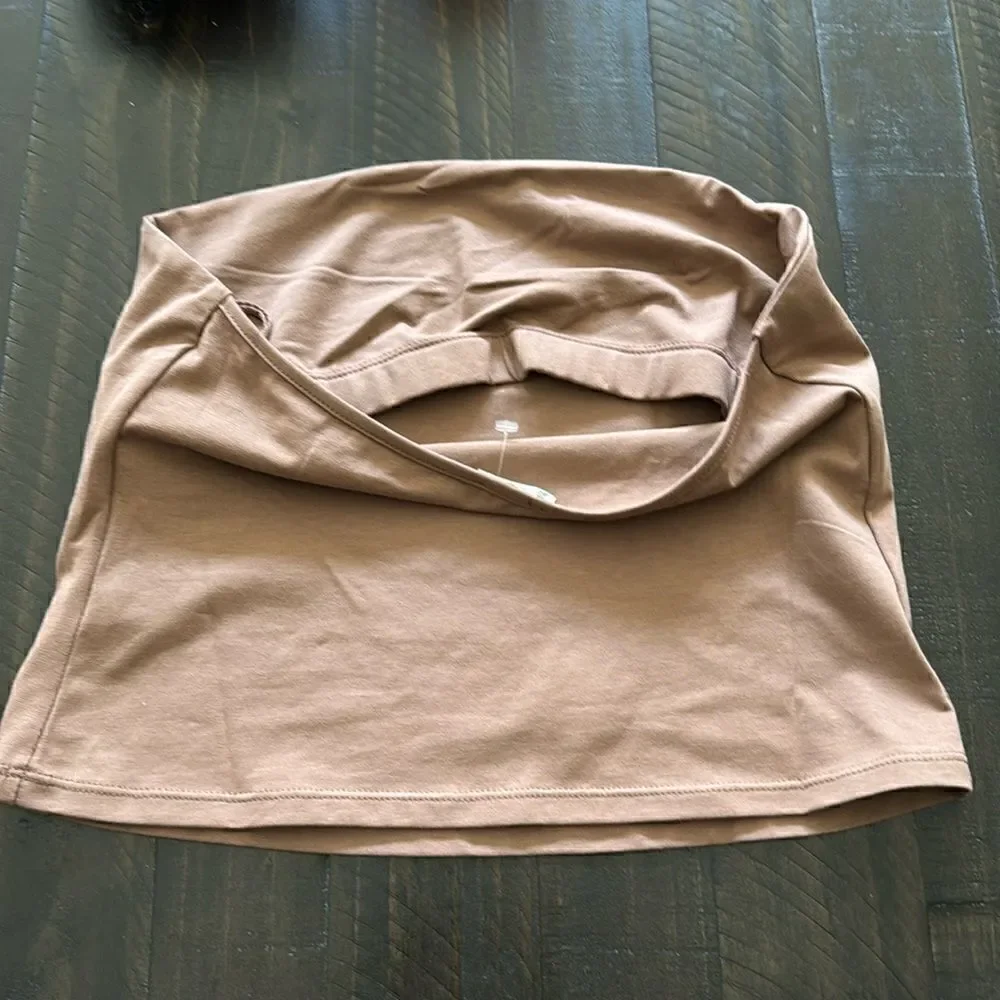 NWOT Free People Essential Brami Brown Strapless Tube Style Bra Support Cami